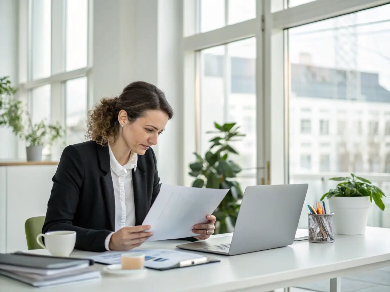 A person confidently working on a laptop, representing the financial stability provided by income protection insurance.